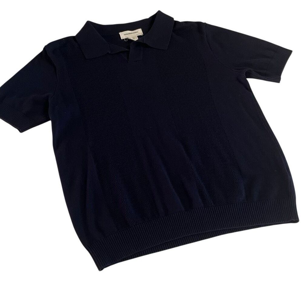 Frederik Anderson Copenhagen Performance Knit Midnight Navy Polo Mens Medium